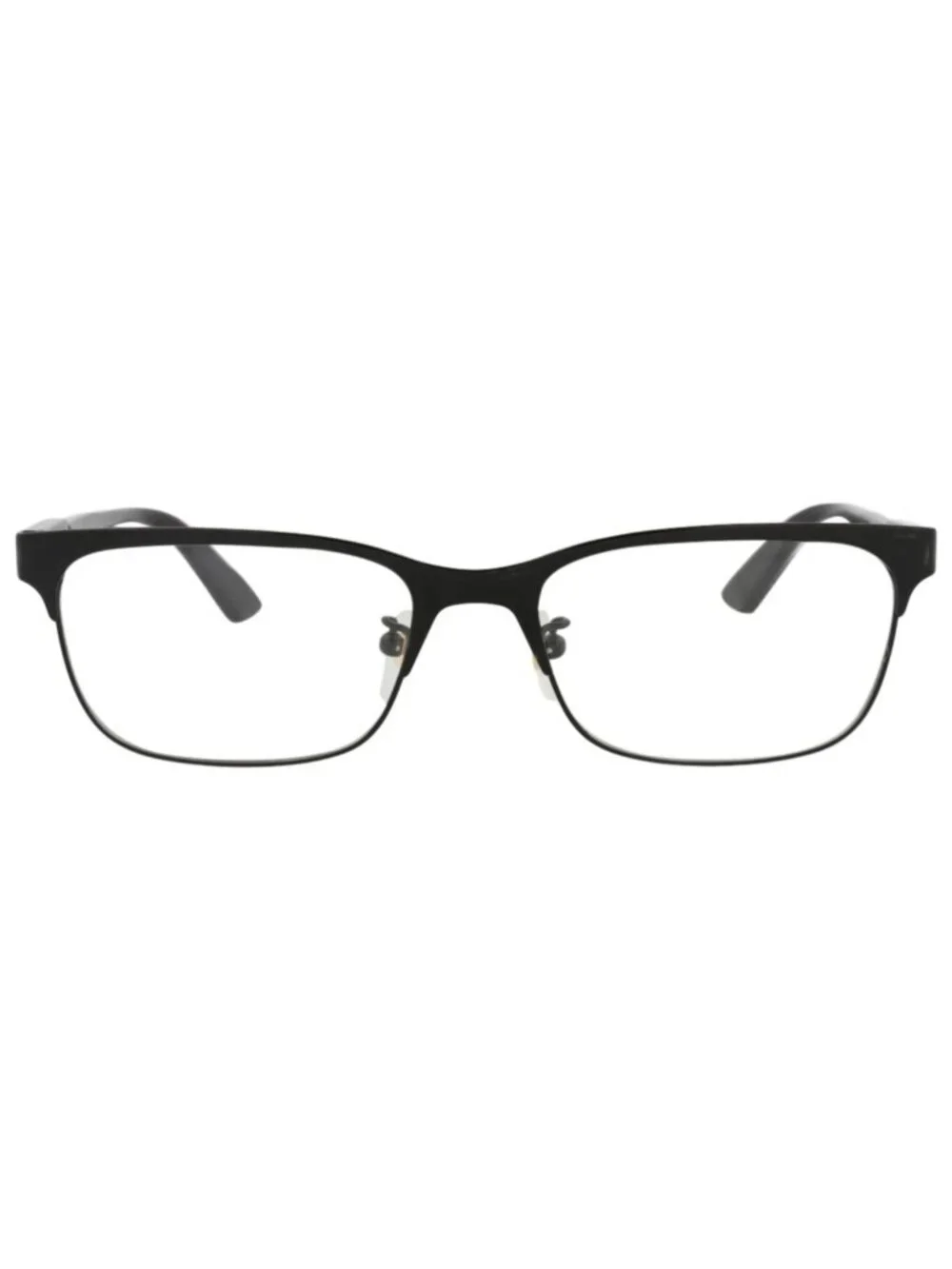 New Gucci Women's Eyeglasses Unisex Square Rectangle Black Black Transparent